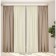 Set of curtains "Canvas", size 200x260 cm, 2 pcs, beige color, milk