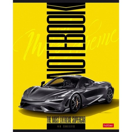 Notebook of 48 sheets in the "Sports Auto" line, cover coated cardboard, rounded corners, an offset block 65g/m2, mix-3