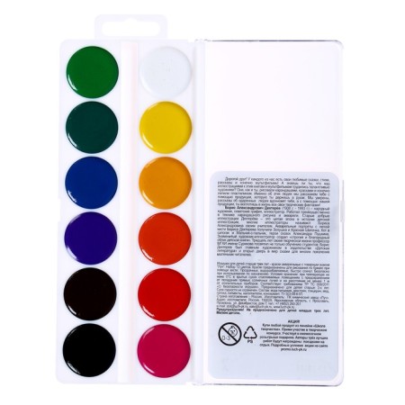 Watercolor Ray "School of Creativity", 12 colors, without brush-1