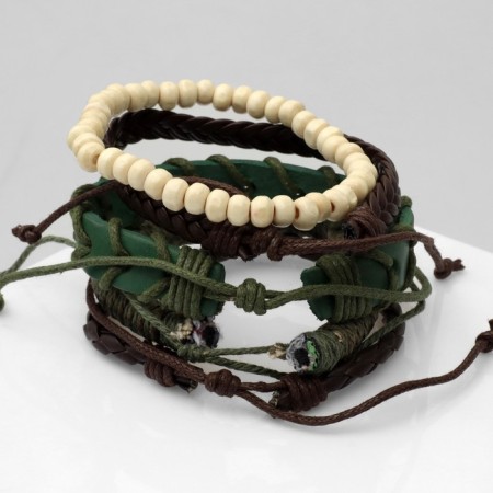 Bracelet Leather "Robin Hood" Weaving, color, d = 7.5 cm-1