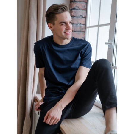 Male T-shirt, size 50, dark blue color-5