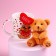 Set "I love", soft toy in a mug, bear, color mix