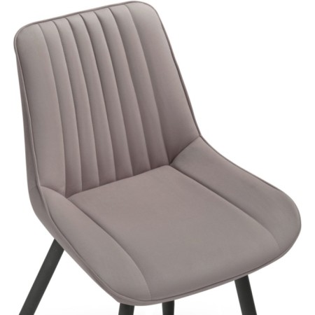 Stool on a metal frame Seda spinning metal/velor, black/latte 50x56x82 cm-6