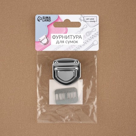 Bag's fastener, 3.3 × 3 cm, silver color-5