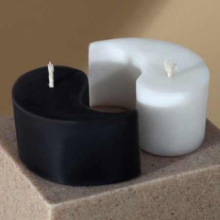 Interior candle "yin-yang", black and white-1