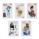 Notepad A7, 48 sheets, in a cage, in gluing, Happy Time, cover coated cardboard, glossy lamination, three -color block, mix