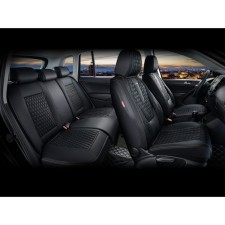 Frame 5d covers Bison Plus, eco -leather, set for the entire interior, black/black/white