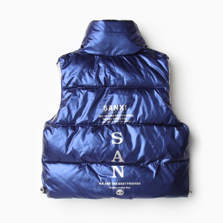 Warm vest for girls, blue color, height 116-122 cm-4