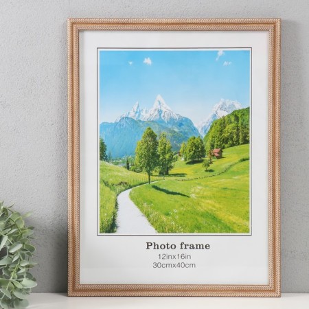 Photo frame plastic 30x40 cm "Double braid" wheat 32.4x42.4x1.1 cm