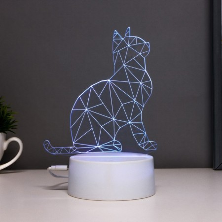 Touch -lamp "Cat sit" LED 7 colors USB/from white batteries-2