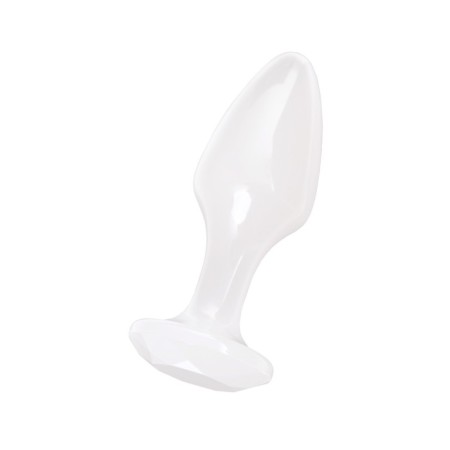 Anal plug Toyfa, acrylic, white color, 8 cm, D 2.8 cm-3
