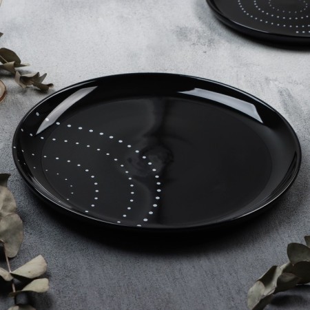 Ceramic "Ornament" plate, 27 cm, black color-2