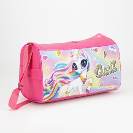 Children's sports bag for lightning girls, external pocket, pink color-1