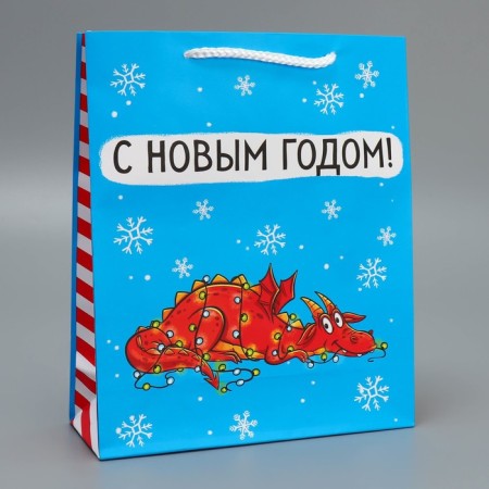 Laminated vertical package “burning for you”, ml 21 x 25 x 8 cm, new year-1