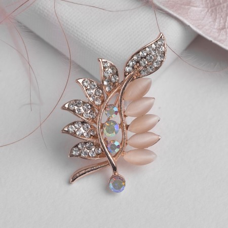 Brooch "Solo" a twig, color in gold