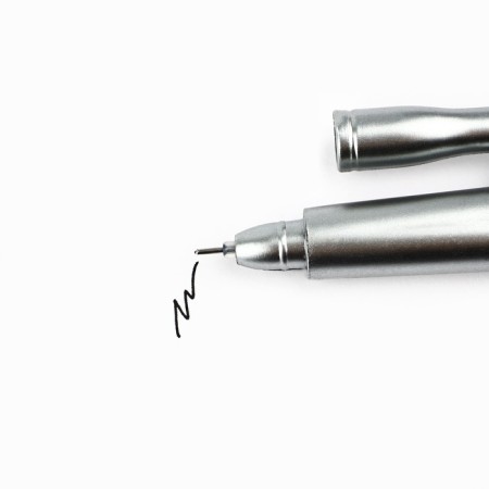 Pen Pistol "Attention, level of courage", plastic, on the substrate-1