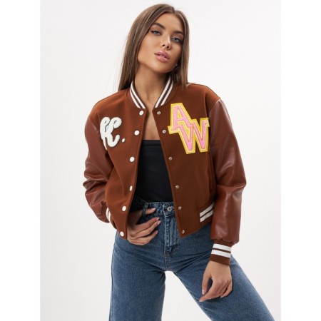 Brown Bomber leather bomber, size 48