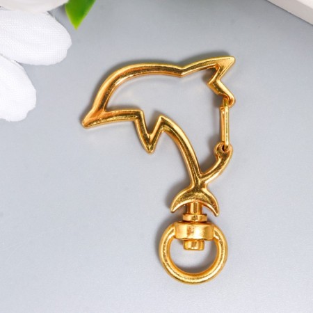 Carabine Metal "Dolphin" gold 4.2x3.1 cm-2