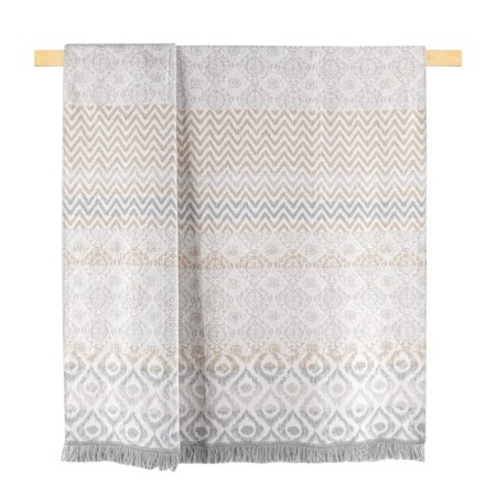 Lily blanket, size 200x220 cm, beige color, gray-1