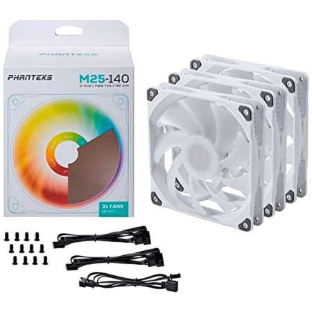 Fans for the Phanteks M25 DRGB White 3x140mm PH-F140M25_DRGB_PWM_WT01_3P-3