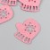Decor "mittens" pink 5 cm set 6 pcs foam glitter