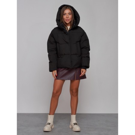 Winter jacket female, size 50, black color-5