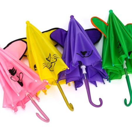 Mechanical children's umbrella "animals", r = 25cm, with ears, color mix-10