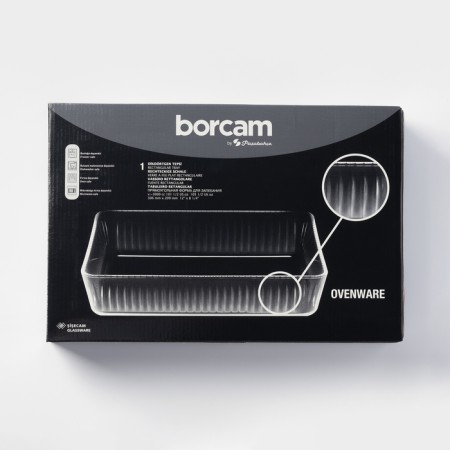 Rectangular shape for baking and baking of heat -resistant glass Borcam, 3 l, 30.6 × 20.9 cm-3