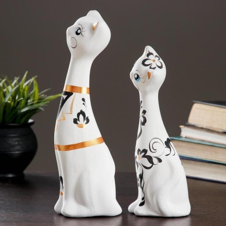 Figure "Love Cats" set 2pcs white 7x9x29cm-1