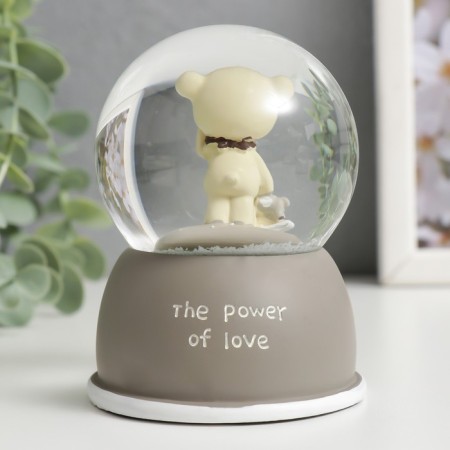Souvenir Polystone Water Ball Light "Bear with a scarf on the neck" mix d = 6.5 cm 9x7x7 cm-5
