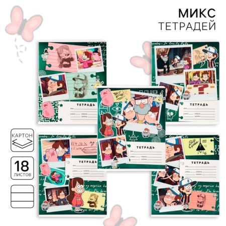 Notebook in a line of 18 sheets, 5 types of mix, cover coated cardboard, gravity farz