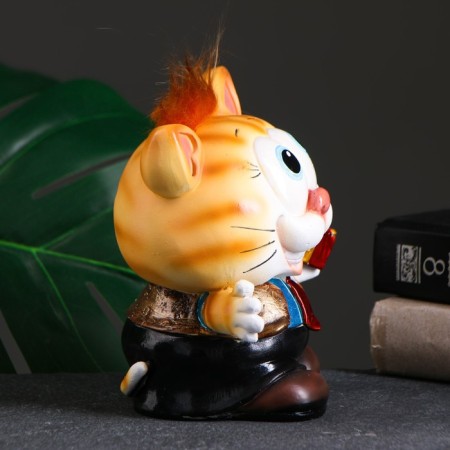 Piggy bank "Cat with a gift" Red -haired Chub 14x12x16cm-1