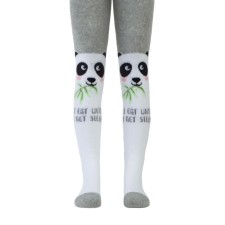 Children's tights with drawings CONTE KIDS Sof-Tiki, height 62-74 cm, white-gray color