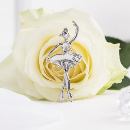 Arondi Brooch "Ballerina", Rainbow color in silver-1