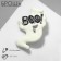 Boo brooch, bringing, black and white color in silver