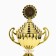 Cup 176a, award figure, gold, plastic stand, 38 × 15 × 10.5 cm.