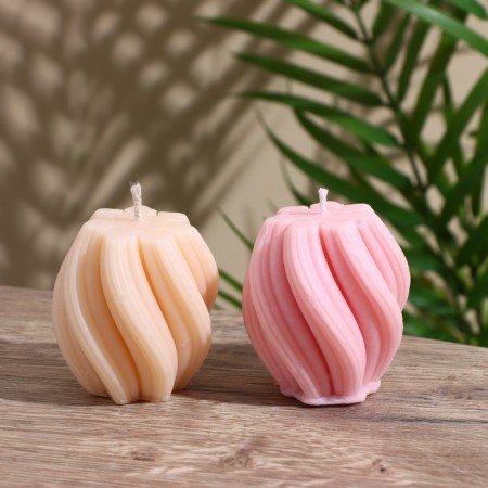 Candle "wavy lines" 5x5x6 cm, soy wax mix-4