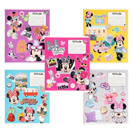 Notebook in a cage 12 sheets, 5 types of mix, cover coated cardboard, Minnie Mouse-2
