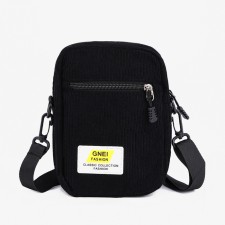 Youth bag with zipper, black color