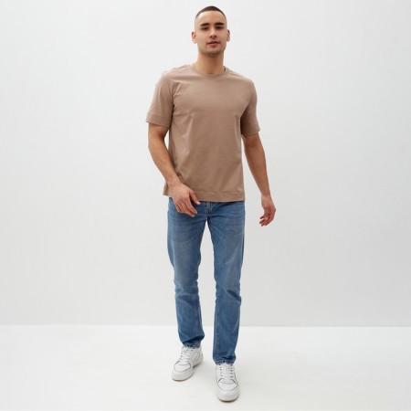 Men's T -shirt Minaku: Basic Line Man Beige color, size 46-1