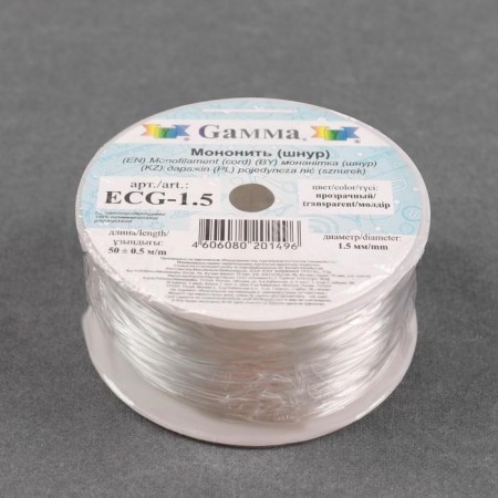 Silicone cord, d = 1.5 mm, 50 m, transparent color, ecg-1.0-2