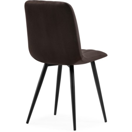 Stool on the metal frame Dani metal/velor, black/brown 43x48x85 cm-3