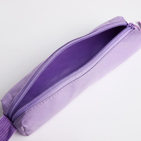 School set. A backpack with a zipper, a chover, bag, pencil case, a bag for coins, lilac color-12