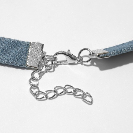 Choker "jeans" flower with a drop, the color is blue, 36 cm-1