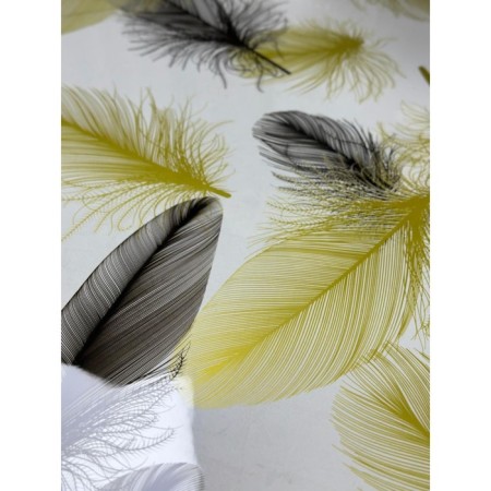 The oilcloth is transparent "feathers (gold)" Joy Home, 20x0.8 m, thickness 0.6 mm-3