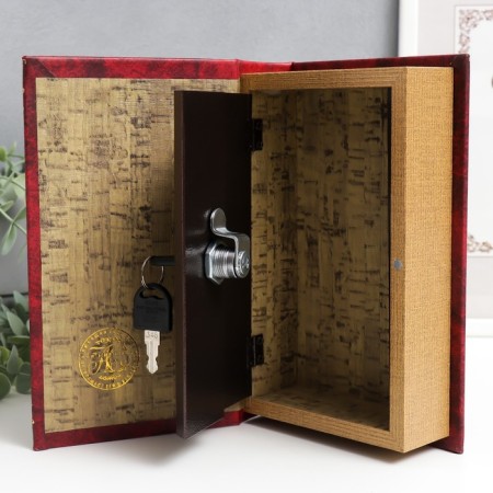 Safe wood leather "Family values" 21x13x5 cm-3