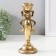Polystone candlestick for 1 candle "Bant" gold 8.3x8.3x20.8 cm