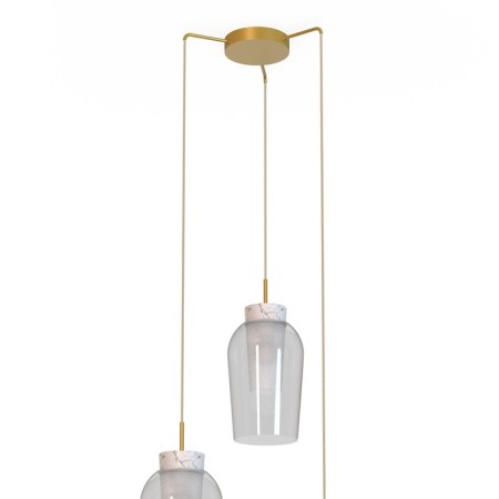 Mantra Nora, E27, 3x20W chandelier, gold color, marble