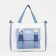 Set a youth backpack on a zipper of textiles, a chover, bag, cosmetic bag, pencil color blue