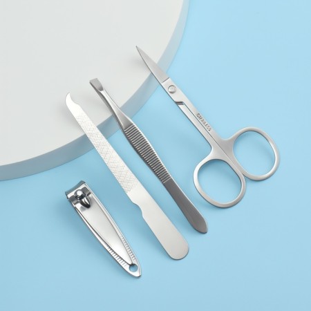 Manicure set, 4 objects, silver color